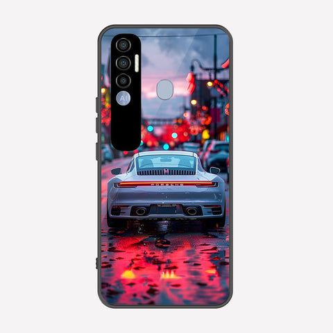 Tecno Spark 7 Pro Cover - Car Series - Premium Printed Metal soft Bumper shock Proof Case