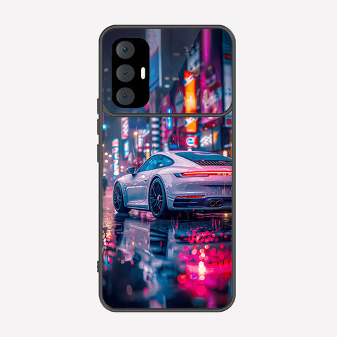 Tecno Spark 8 Pro Cover - Car Series - Premium Printed Metal soft Bumper shock Proof Case