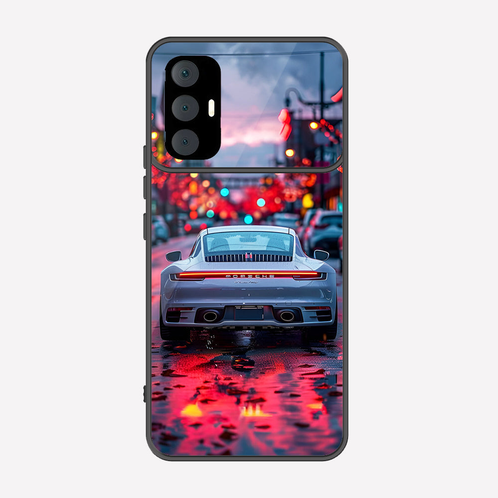Tecno Spark 8 Pro Cover - Car Series - Premium Printed Metal soft Bumper shock Proof Case