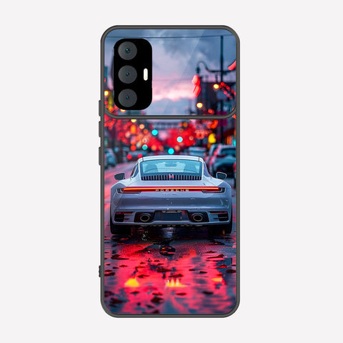 Tecno Spark 8 Pro Cover - Car Series - Premium Printed Metal soft Bumper shock Proof Case