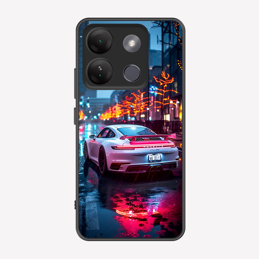 Tecno Spark Go 2023 Cover - Car Series - Premium Printed Metal soft Bumper shock Proof Case