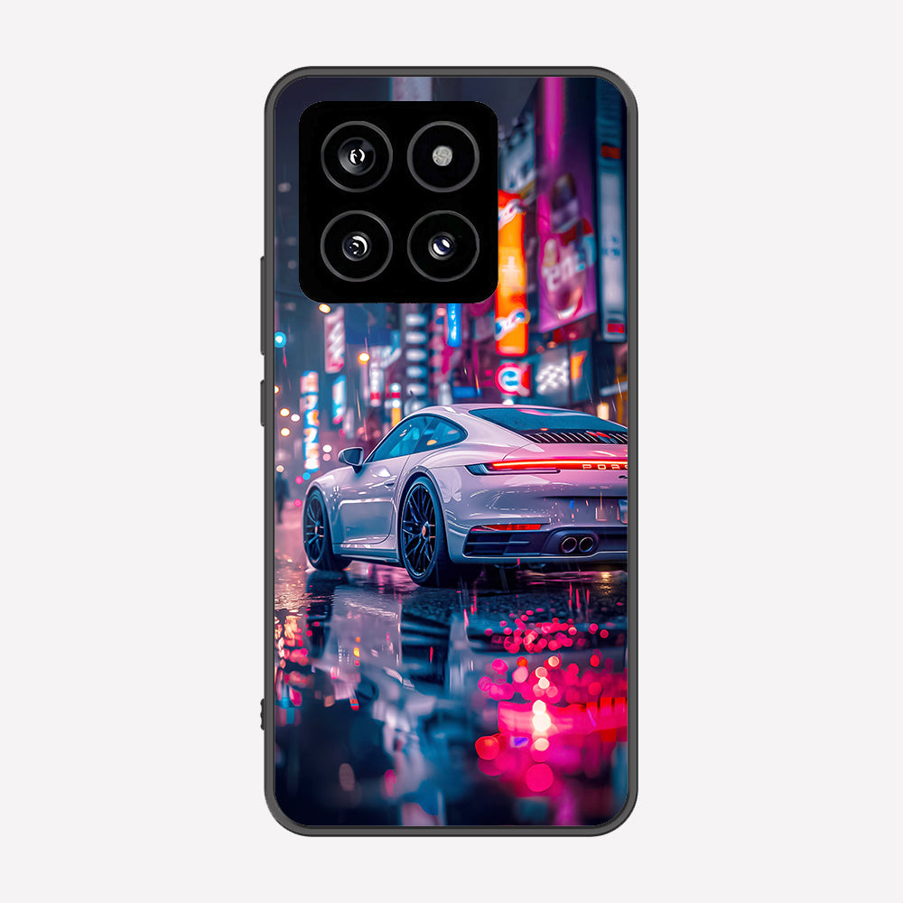Xiaomi 14 Cover - Car Series - Premium Printed Metal soft Bumper shock Proof Case