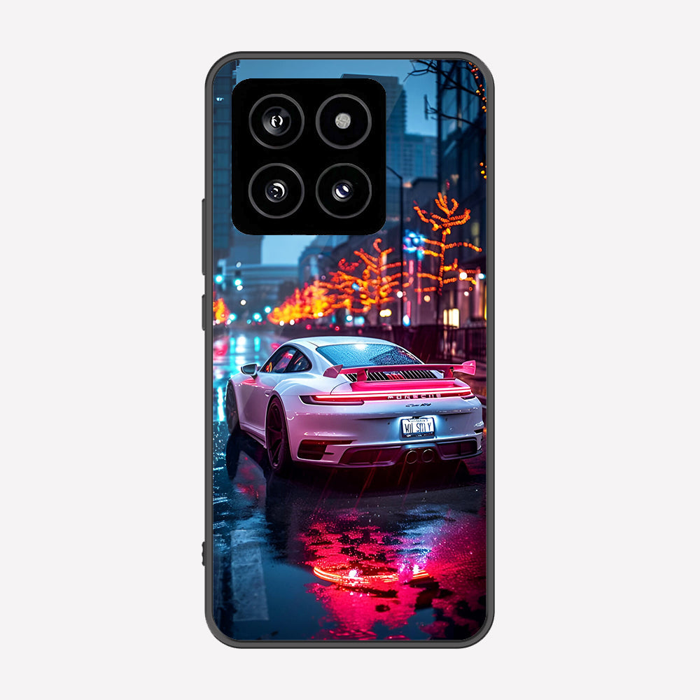 Xiaomi 14 Cover - Car Series - Premium Printed Metal soft Bumper shock Proof Case