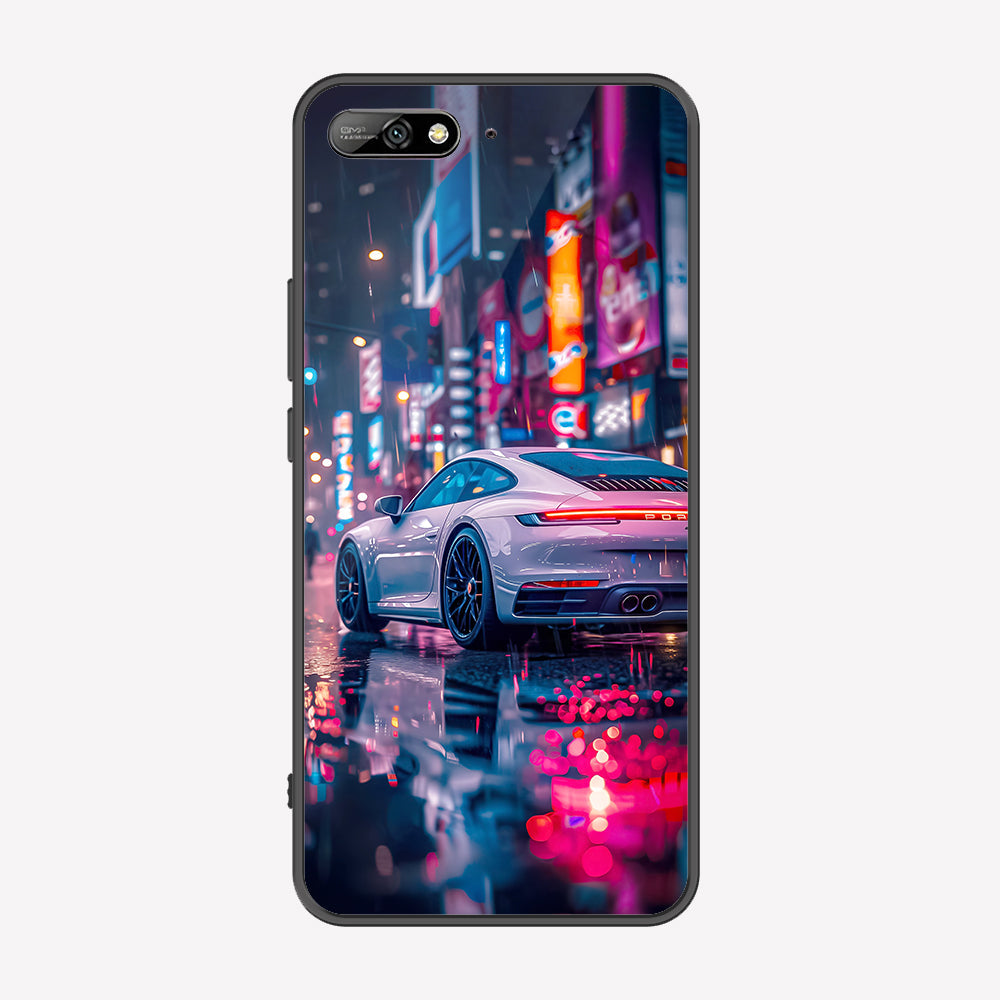 Huawei Y6 Prime 2018 / Honor 7A Cover - Car Series - Premium Printed Metal soft Bumper shock Proof Case