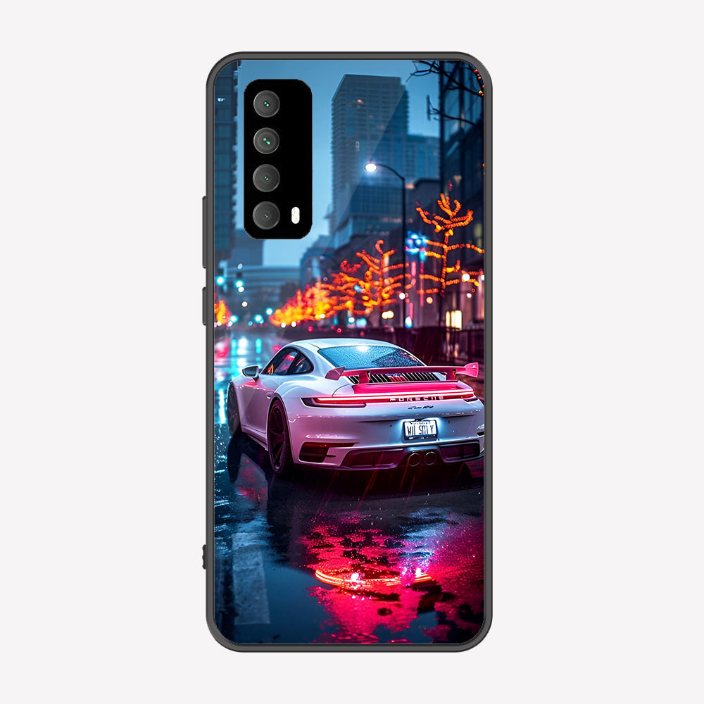 Huawei P smart 2021 Cover - Car Series - Premium Printed Metal soft Bumper shock Proof Case