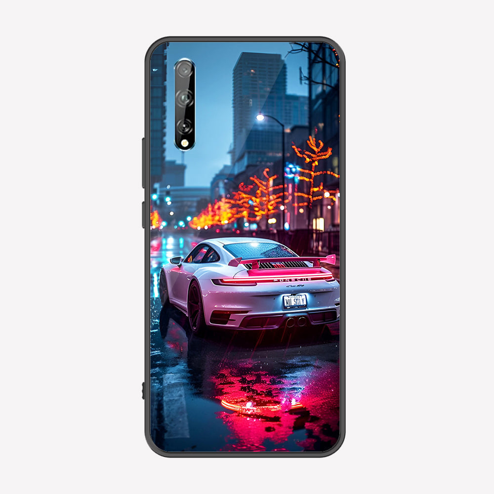 Huawei P Smart S Cover - Car Series - Premium Printed Metal soft Bumper shock Proof Case