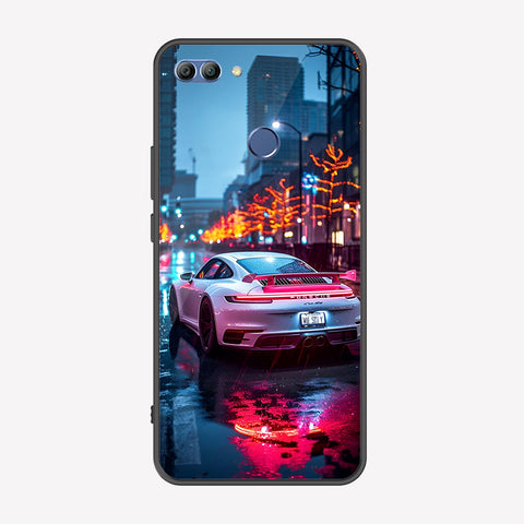 Huawei Y9 2018 Cover - Car Series - Premium Printed Metal soft Bumper shock Proof Case