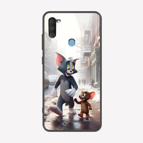 Samsung Galaxy A10 Cover - Tom & Jerry Series - Premium Printed Metal soft Bumper shock Proof Case