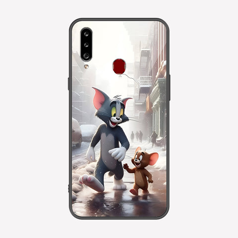 Samsung Galaxy A20s Cover - Tom & Jerry Series - Premium Printed Metal soft Bumper shock Proof Case