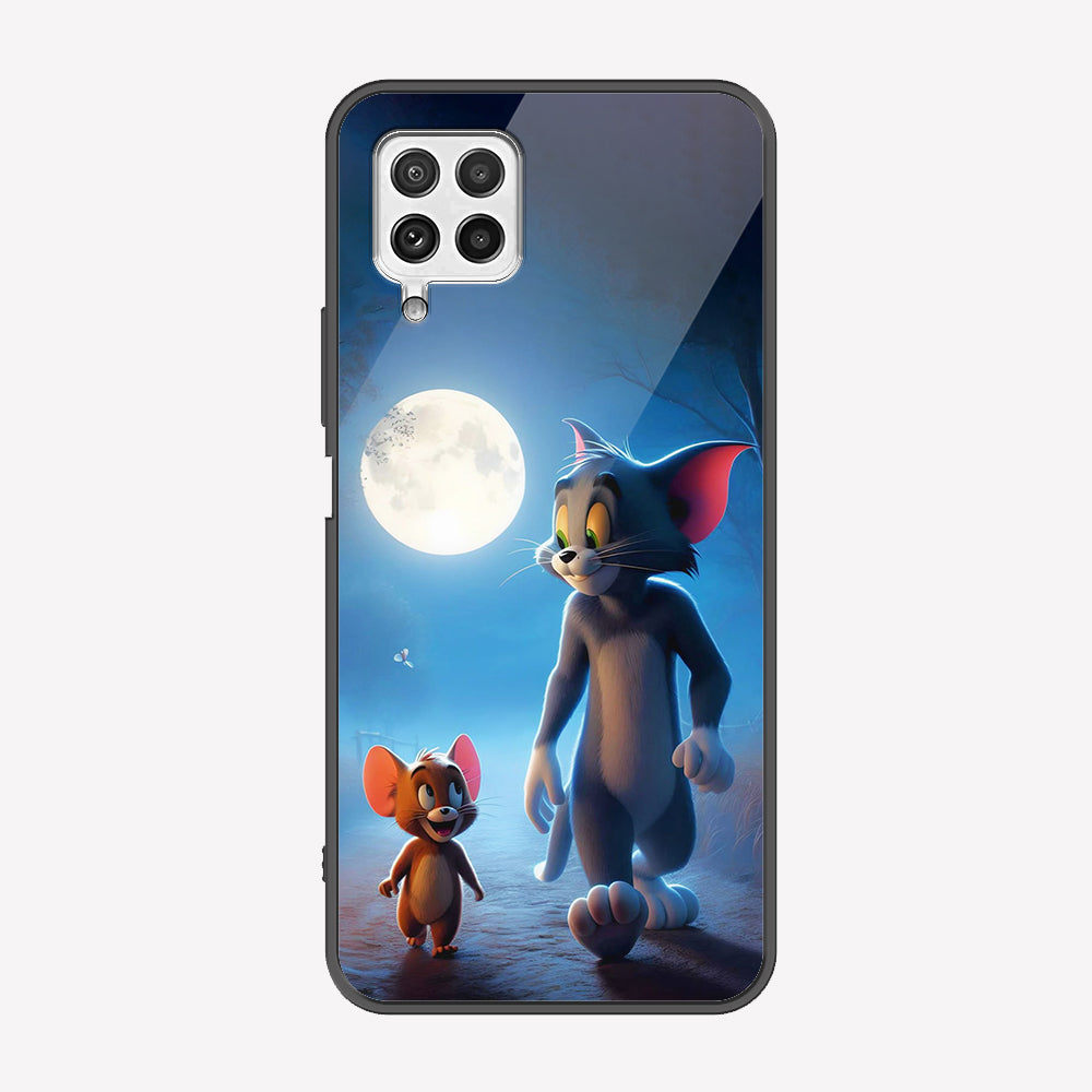 Samsung Galaxy A22 Cover - Tom & Jerry Series - Premium Printed Metal soft Bumper shock Proof Case