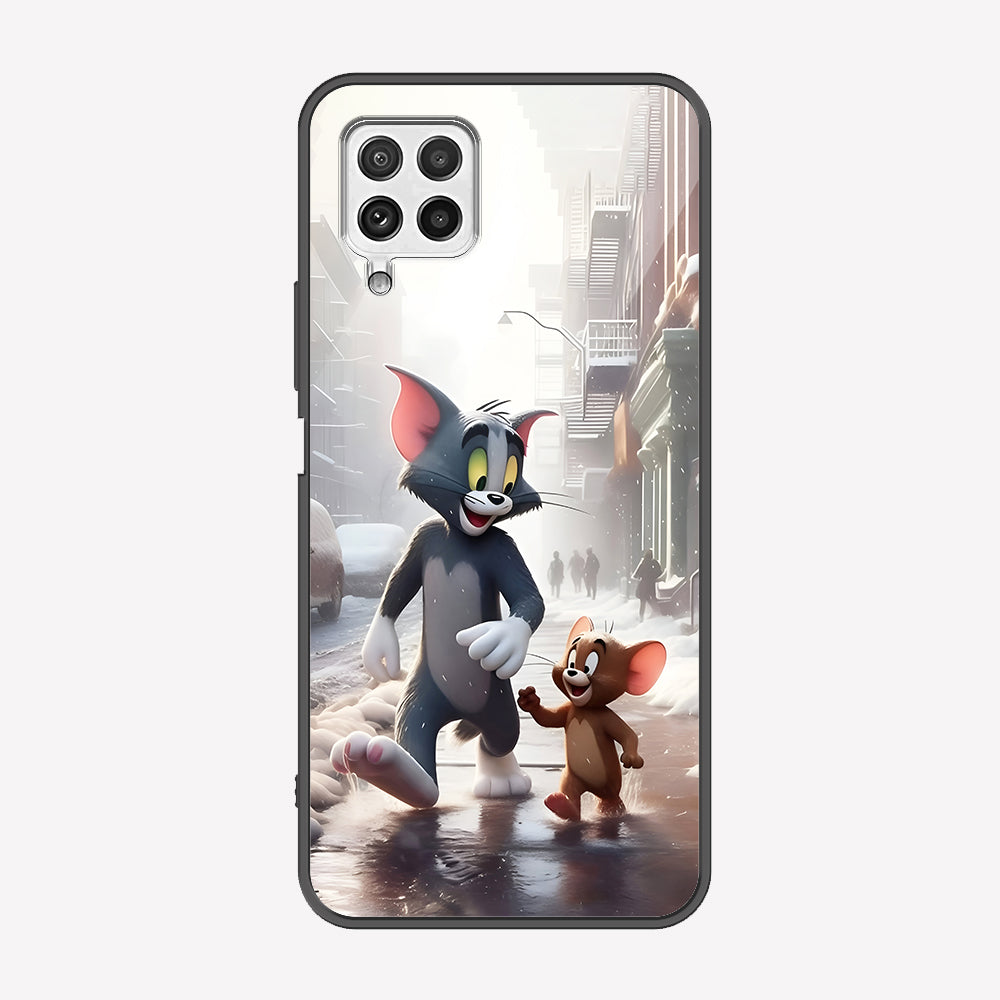 Samsung Galaxy A22 Cover - Tom & Jerry Series - Premium Printed Metal soft Bumper shock Proof Case