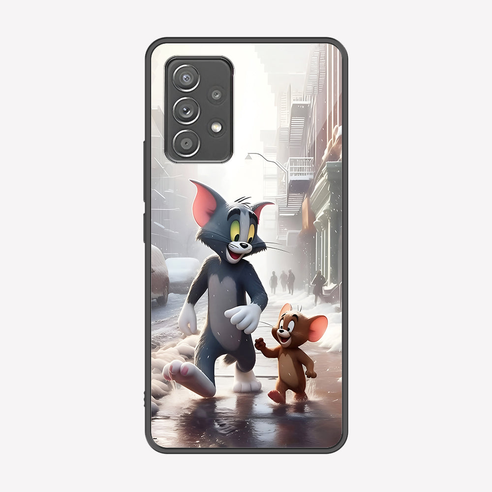 Samsung Galaxy A52 Cover - Tom & Jerry Series - Premium Printed Metal soft Bumper shock Proof Case