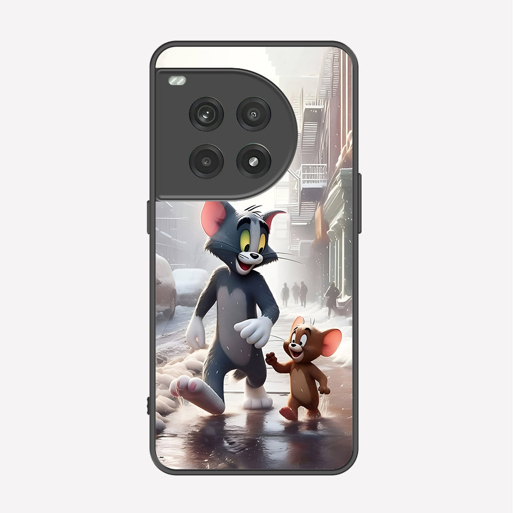 OnePlus 12R Cover - Tom & Jerry Series - Premium Printed Metal soft Bumper shock Proof Case