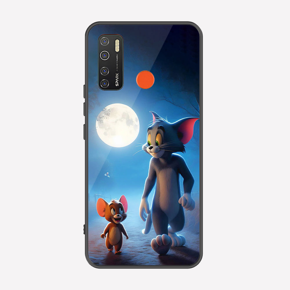 Tecno Camon 15 Cover - Tom & Jerry Series - Premium Printed Metal soft Bumper shock Proof Case