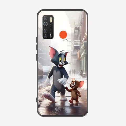 Tecno Camon 15 Cover - Tom & Jerry Series - Premium Printed Metal soft Bumper shock Proof Case