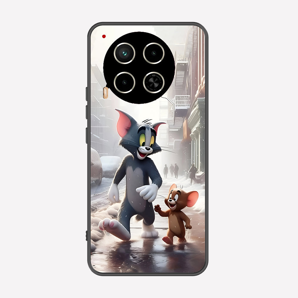 Tecno Camon 30 Cover - Tom & Jerry Series - Premium Printed Metal soft Bumper shock Proof Case