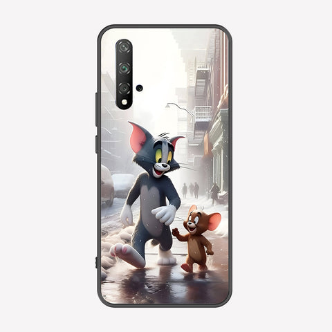 Honor 20 Cover - Tom & Jerry Series - Premium Printed Metal soft Bumper shock Proof Case