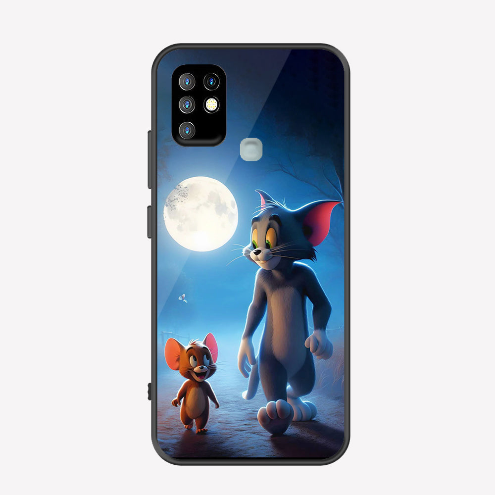 Infinix Hot 10 Cover - Tom & Jerry Series - Premium Printed Metal soft Bumper shock Proof Case