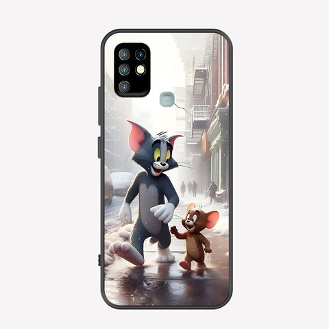 Infinix Hot 10 Cover - Tom & Jerry Series - Premium Printed Metal soft Bumper shock Proof Case