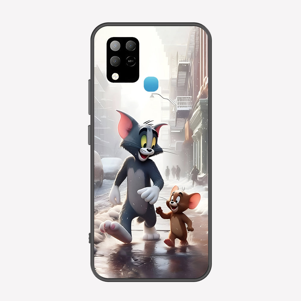 Infinix Hot 10s Cover - Tom & Jerry Series - Premium Printed Metal soft Bumper shock Proof Case