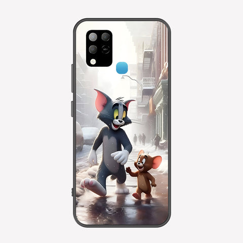 Infinix Hot 10s Cover - Tom & Jerry Series - Premium Printed Metal soft Bumper shock Proof Case
