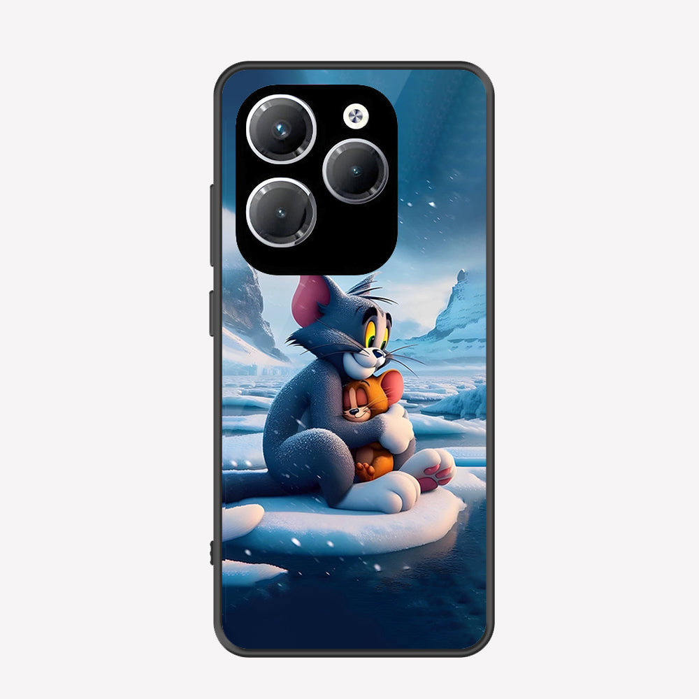 Infinix Hot 40 Cover - Tom & Jerry Series - Premium Printed Metal soft Bumper shock Proof Case