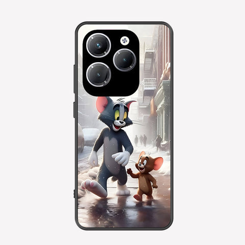 Infinix Hot 40 Pro Cover - Tom & Jerry Series - Premium Printed Metal soft Bumper shock Proof Case