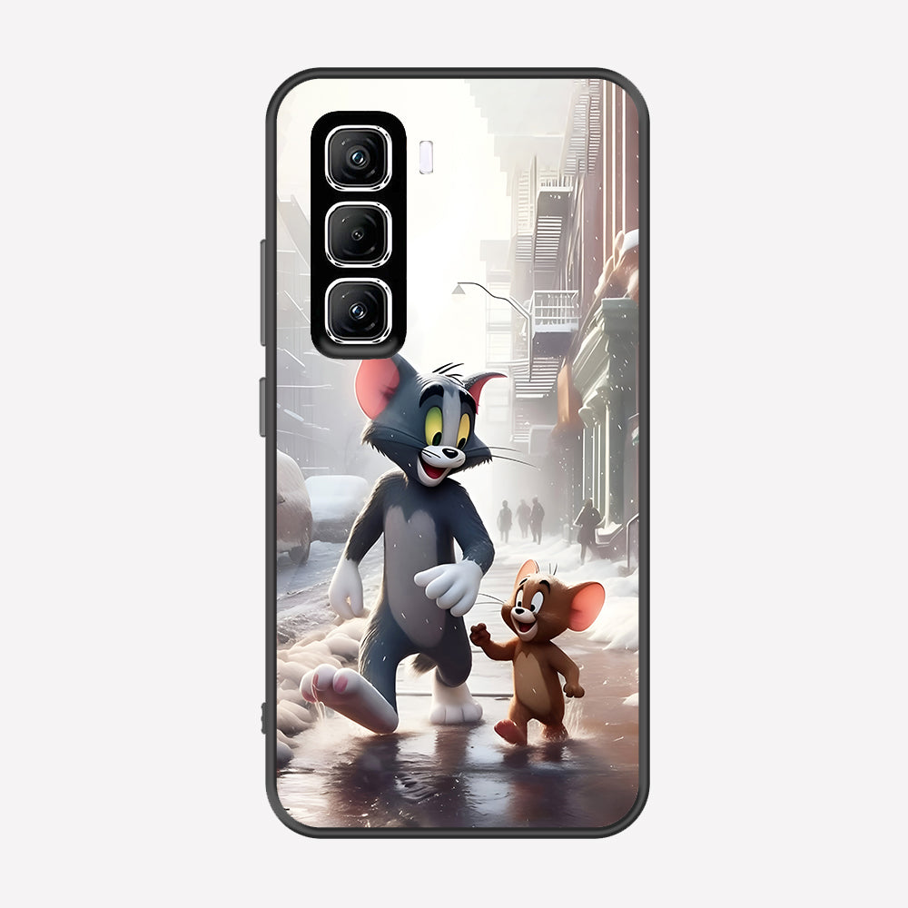 Infinix Hot 50 Pro Plus Cover - Tom & Jerry Series - Premium Printed Metal soft Bumper shock Proof Case