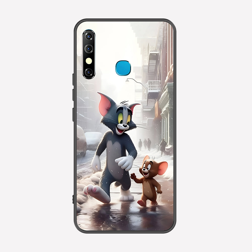 Tecno Spark 4 Cover - Tom & Jerry Series - Premium Printed Metal soft Bumper shock Proof Case