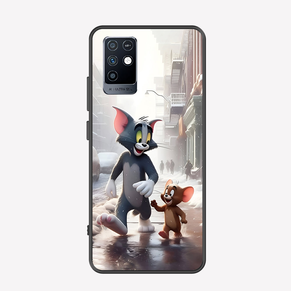 Infinix Note 10 Cover - Tom & Jerry Series - Premium Printed Metal soft Bumper shock Proof Case