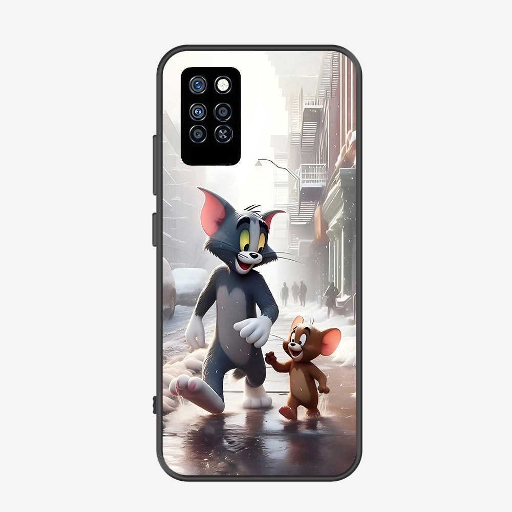 Infinix Note 10 Pro Cover - Tom & Jerry Series - Premium Printed Metal soft Bumper shock Proof Case