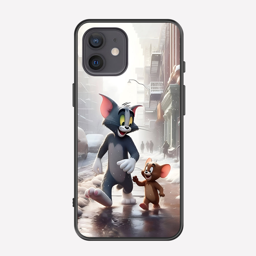iPhone 12 Cover - Tom & Jerry Series - Premium Printed Metal soft Bumper shock Proof Case