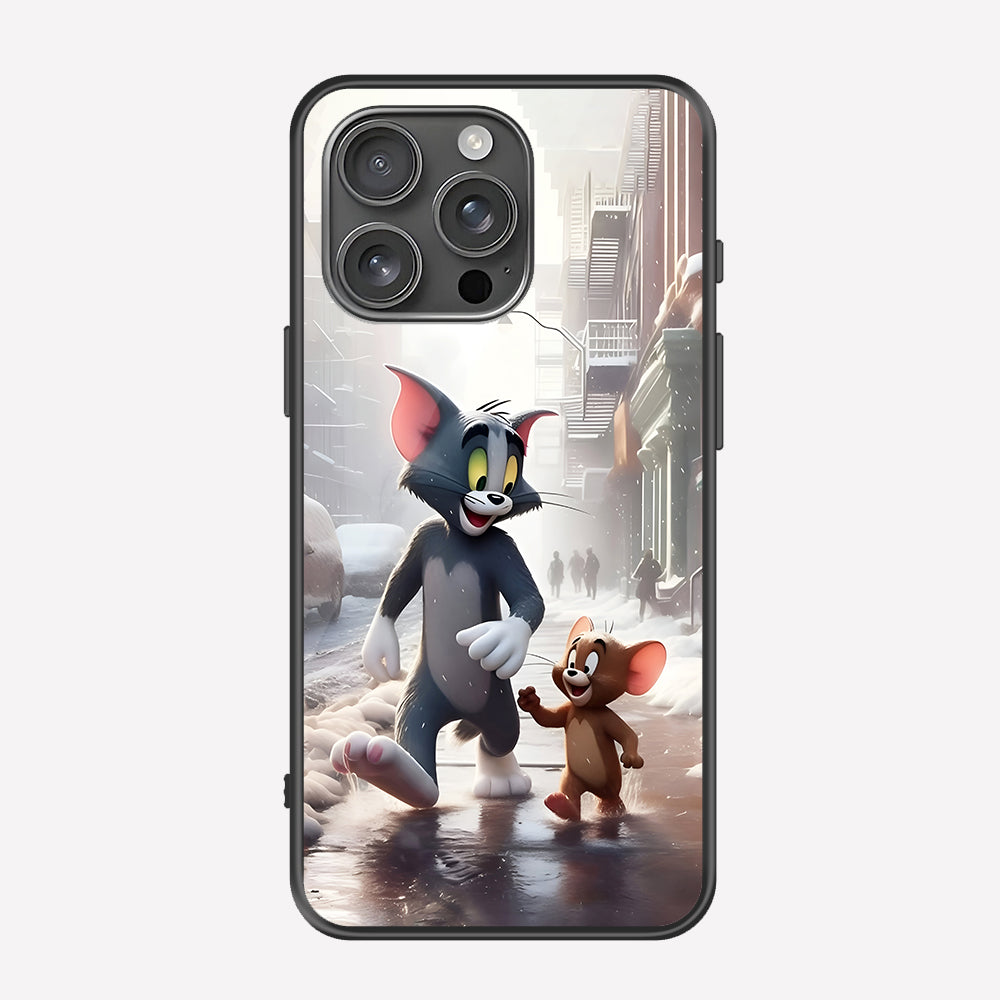 iPhone 14 Pro Cover - Tom & Jerry Series - Premium Printed Metal soft Bumper shock Proof Case