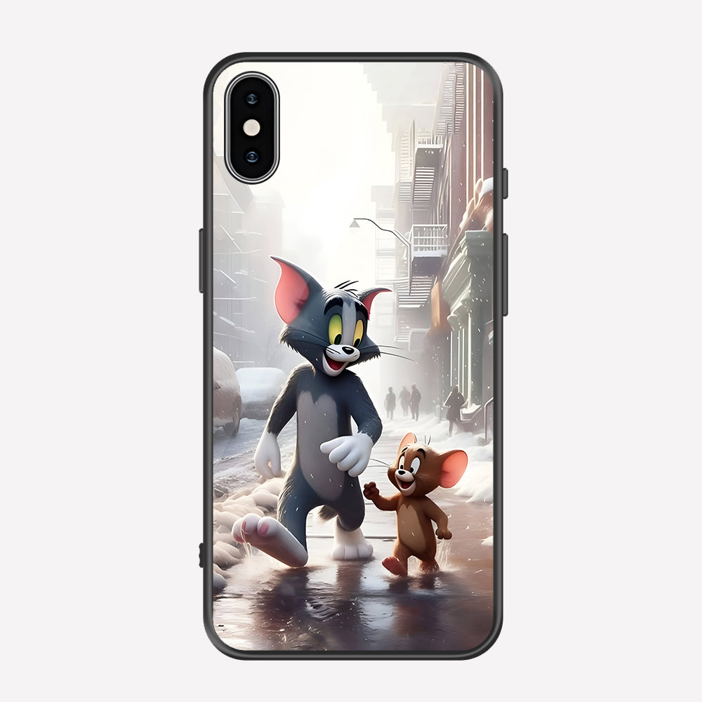 iPhone XS / X Cover - Tom & Jerry Series - Premium Printed Metal soft Bumper shock Proof Case