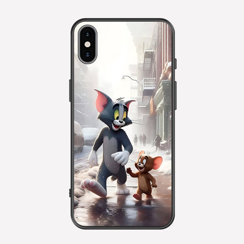 iPhone XS Max Cover - Tom & Jerry Series - Premium Printed Metal soft Bumper shock Proof Case