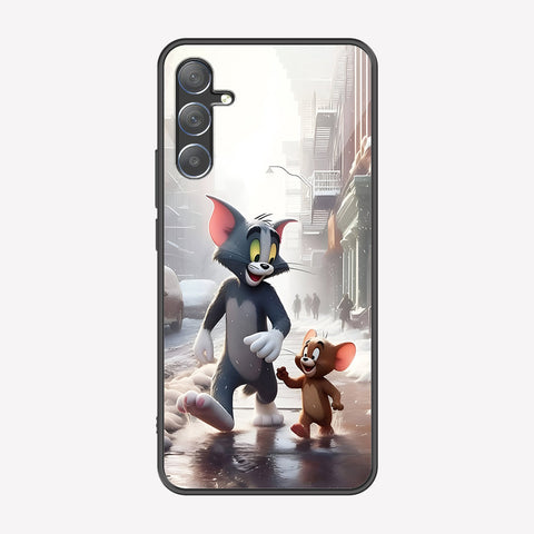 Samsung Galaxy M55 Cover - Tom & Jerry Series - Premium Printed Metal soft Bumper shock Proof Case