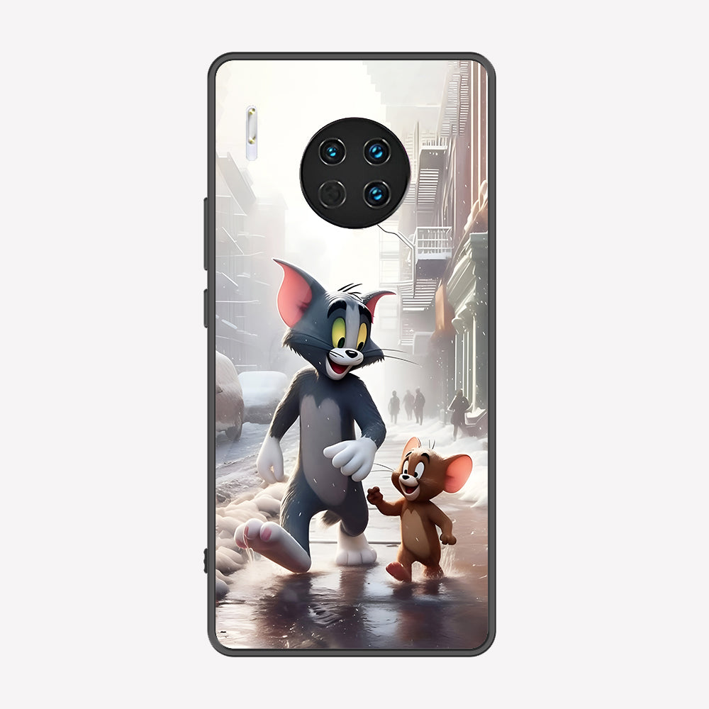 Huawei Mate 30 Cover - Tom & Jerry Series - Premium Printed Metal soft Bumper shock Proof Case