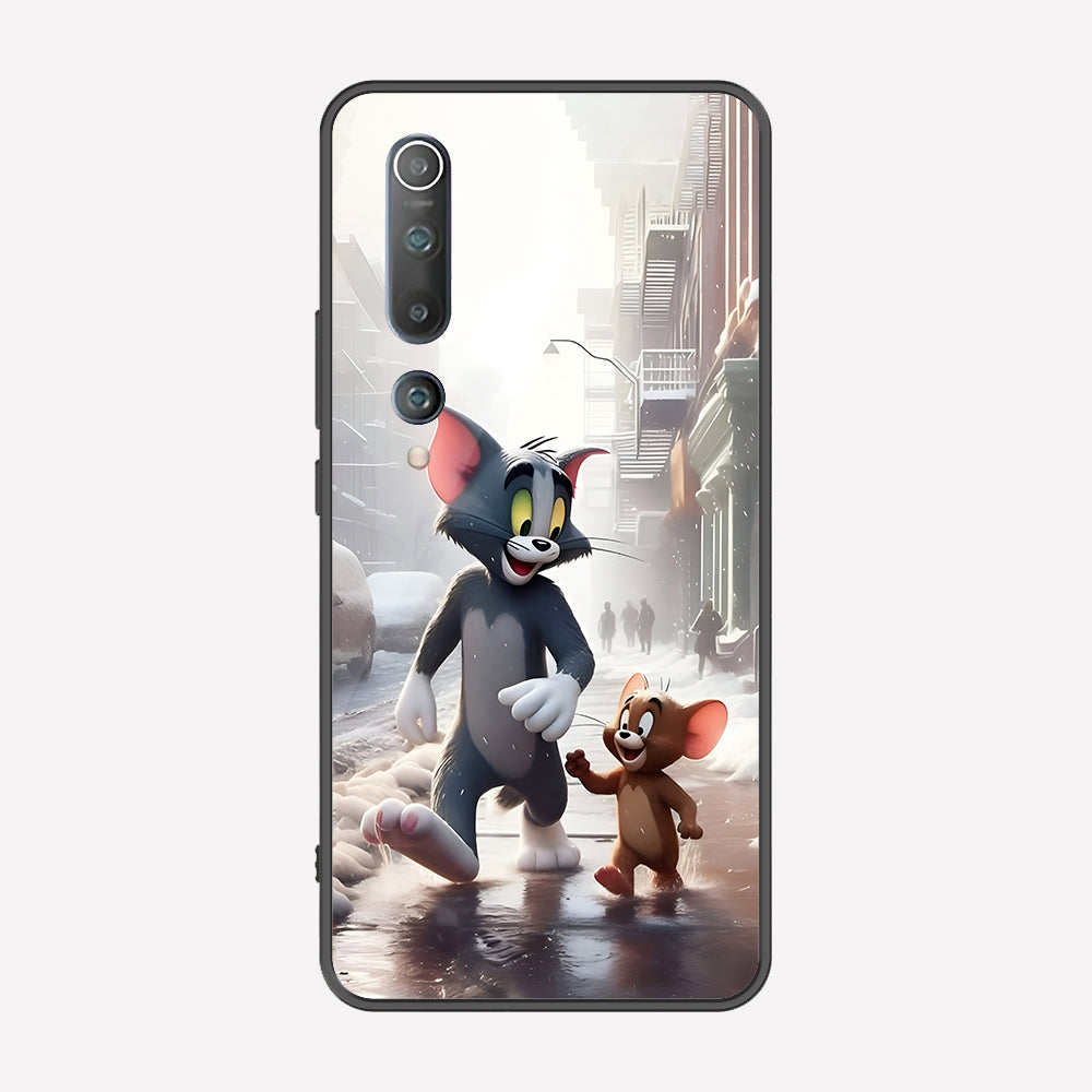 Xiaomi Mi 10 Cover - Tom & Jerry Series - Premium Printed Metal soft Bumper shock Proof Case