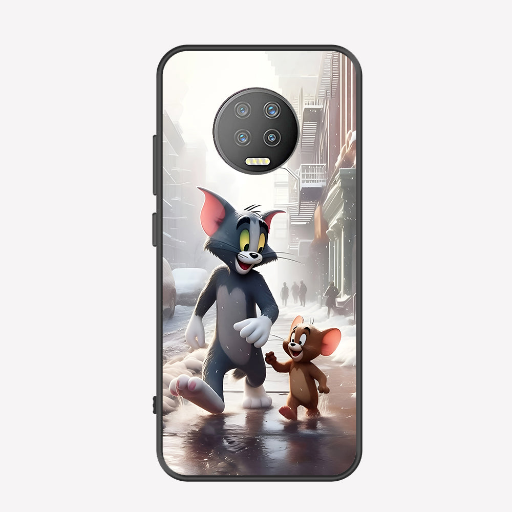 Infinix Note 7 Cover - Tom & Jerry Series - Premium Printed Metal soft Bumper shock Proof Case