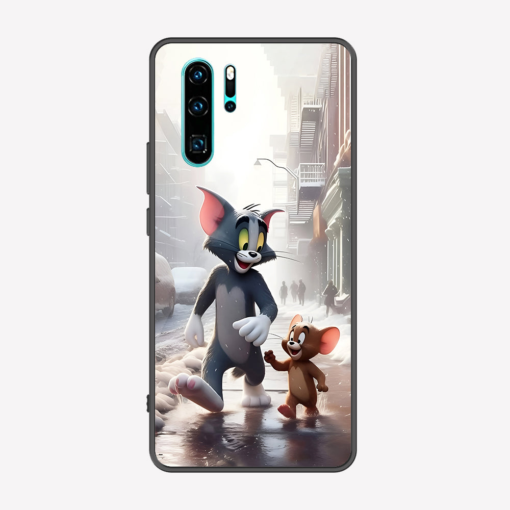 Huawei P30 Pro Cover - Tom & Jerry Series - Premium Printed Metal soft Bumper shock Proof Case