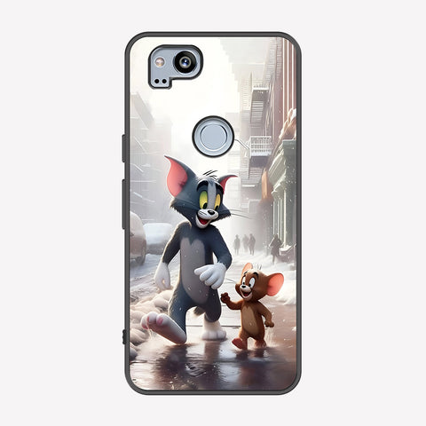 Google Pixel 2 Cover - Tom & Jerry Series - Premium Printed Metal soft Bumper shock Proof Case