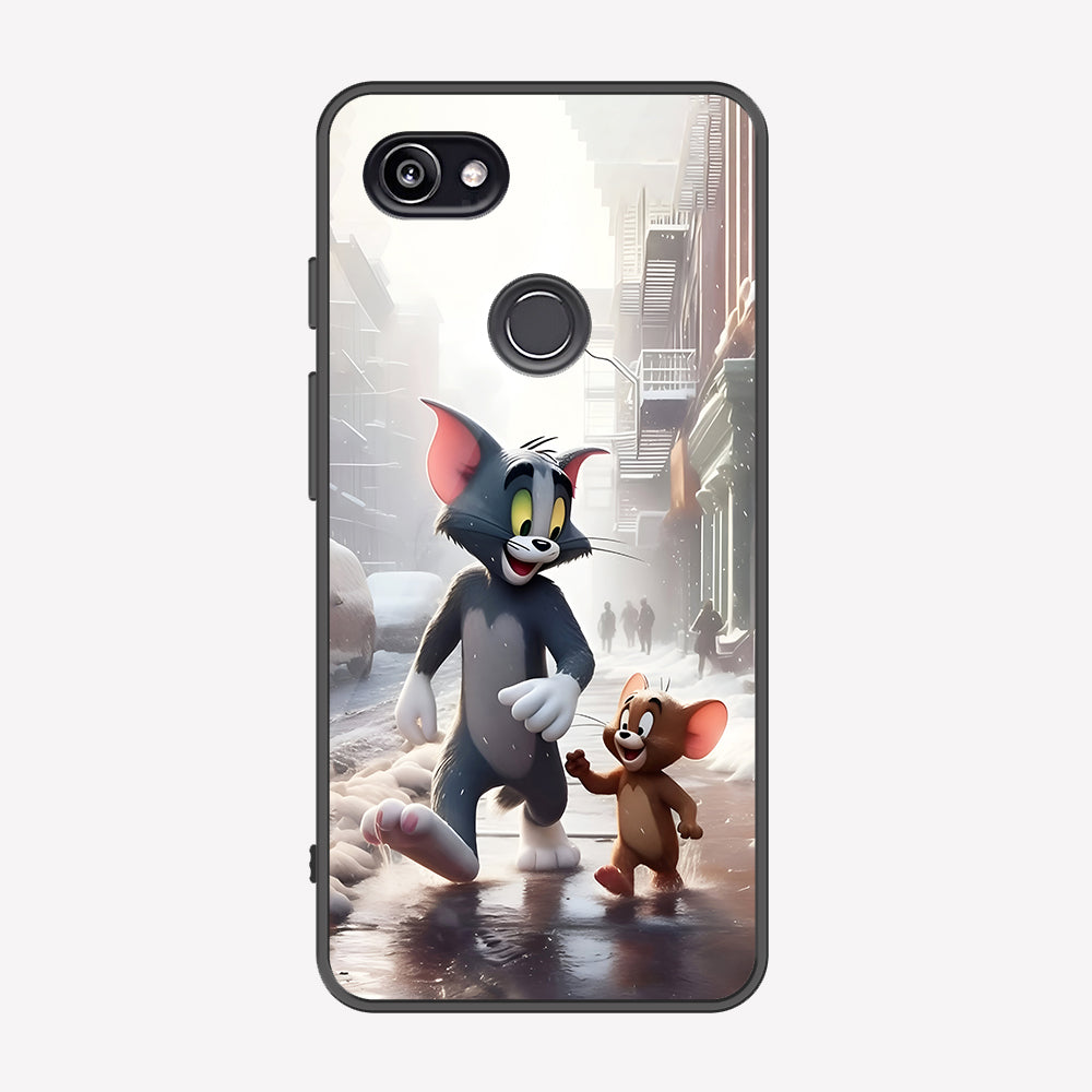 Google Pixel 3 Cover - Tom & Jerry Series - Premium Printed Metal soft Bumper shock Proof Case