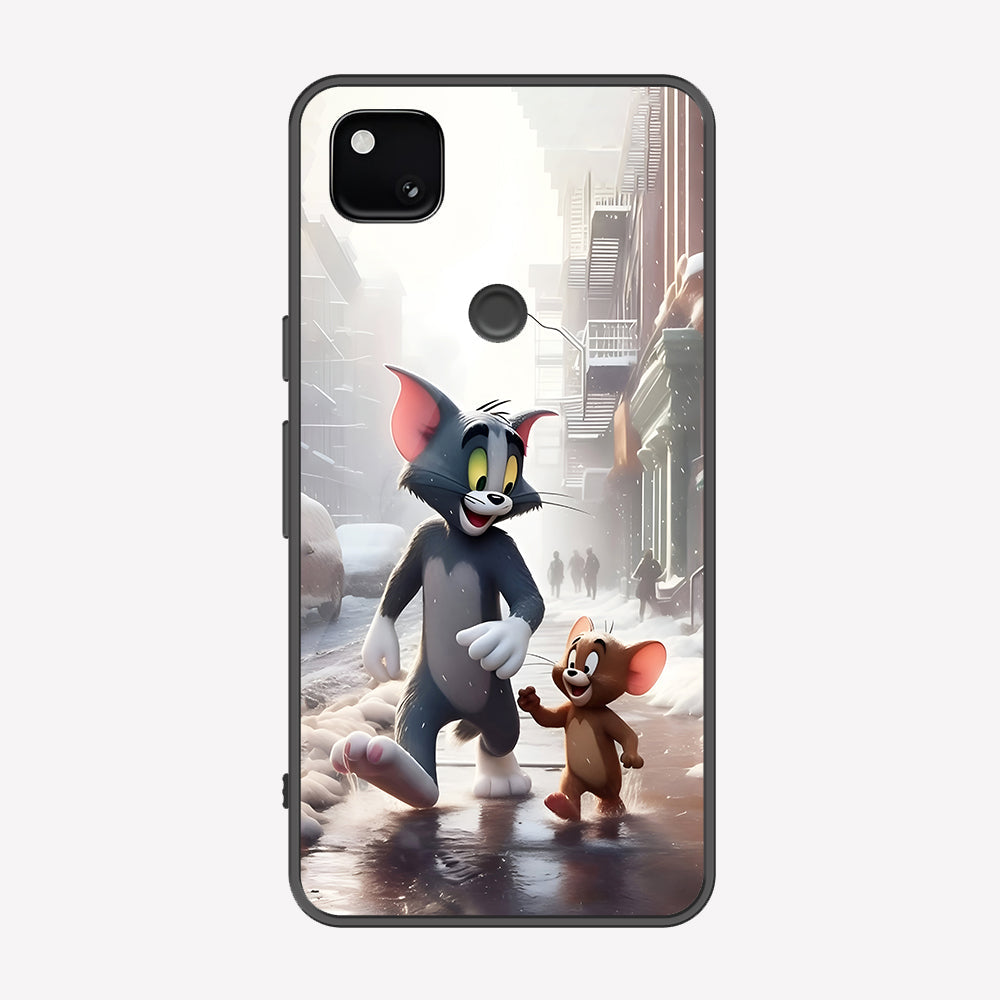 Google Pixel 4a 4G Cover - Tom & Jerry Series - Premium Printed Metal soft Bumper shock Proof Case