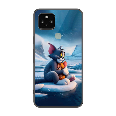 Google Pixel 5 Cover - Tom & Jerry Series - Premium Printed Metal soft Bumper shock Proof Case