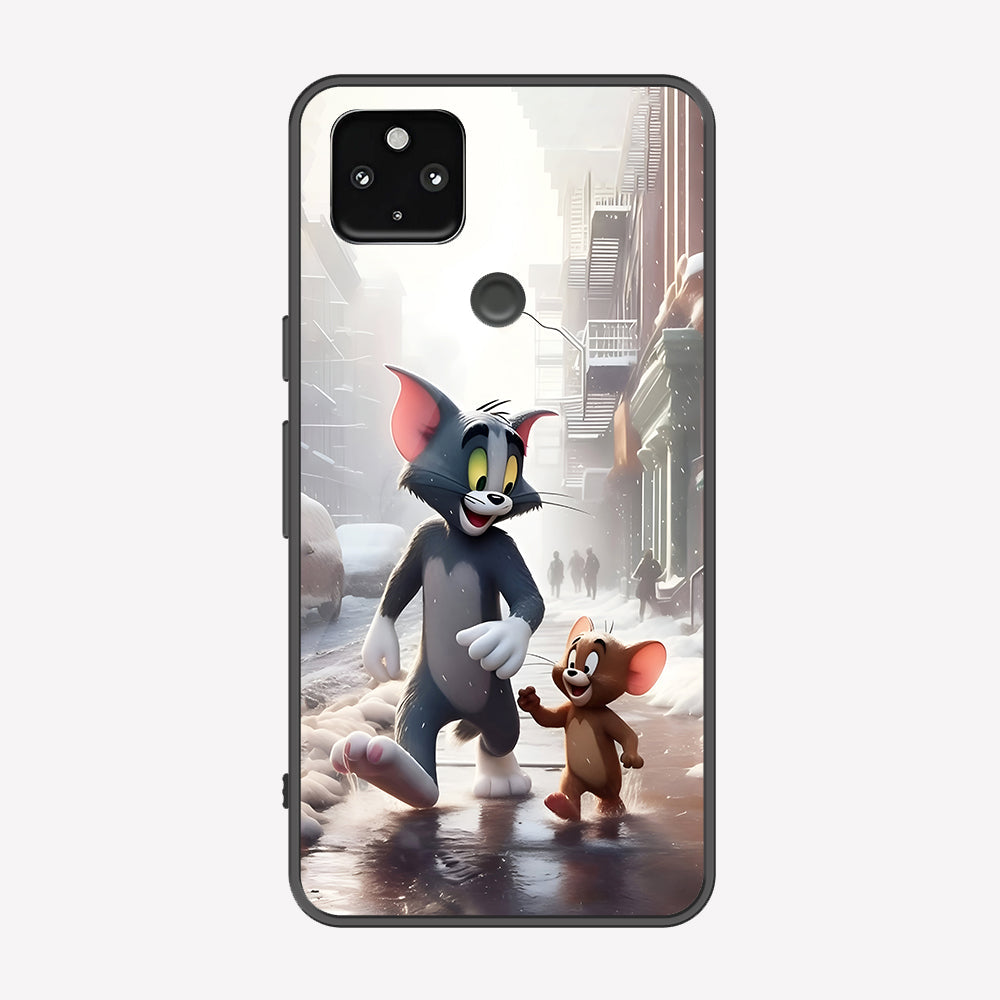 Google Pixel 4a 5G Cover - Tom & Jerry Series - Premium Printed Metal soft Bumper shock Proof Case