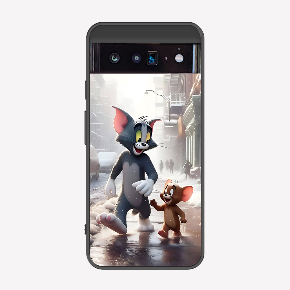 Google Pixel 6 Cover - Tom & Jerry Series - Premium Printed Metal soft Bumper shock Proof Case