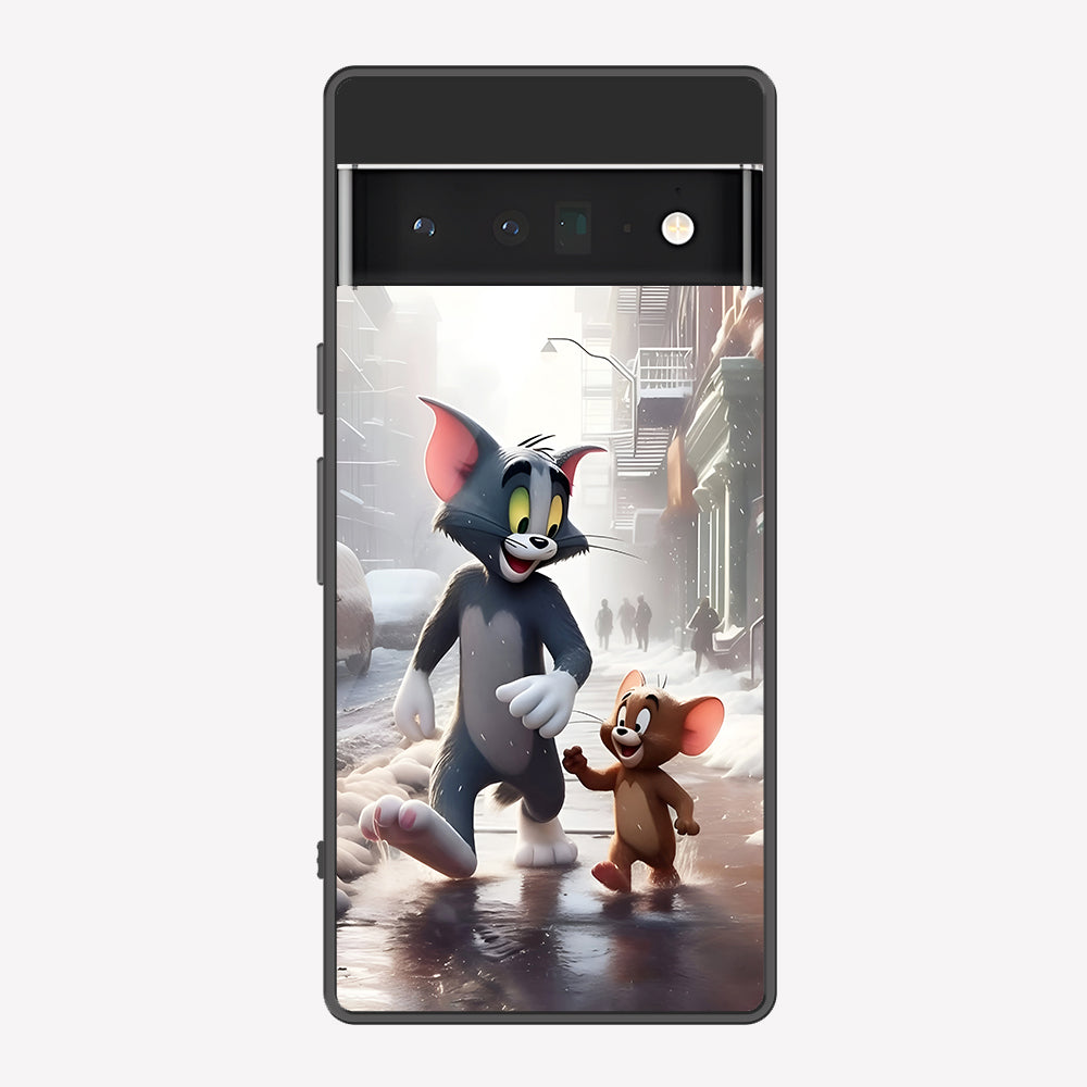Google Pixel 6 Pro Cover - Tom & Jerry Series - Premium Printed Metal soft Bumper shock Proof Case