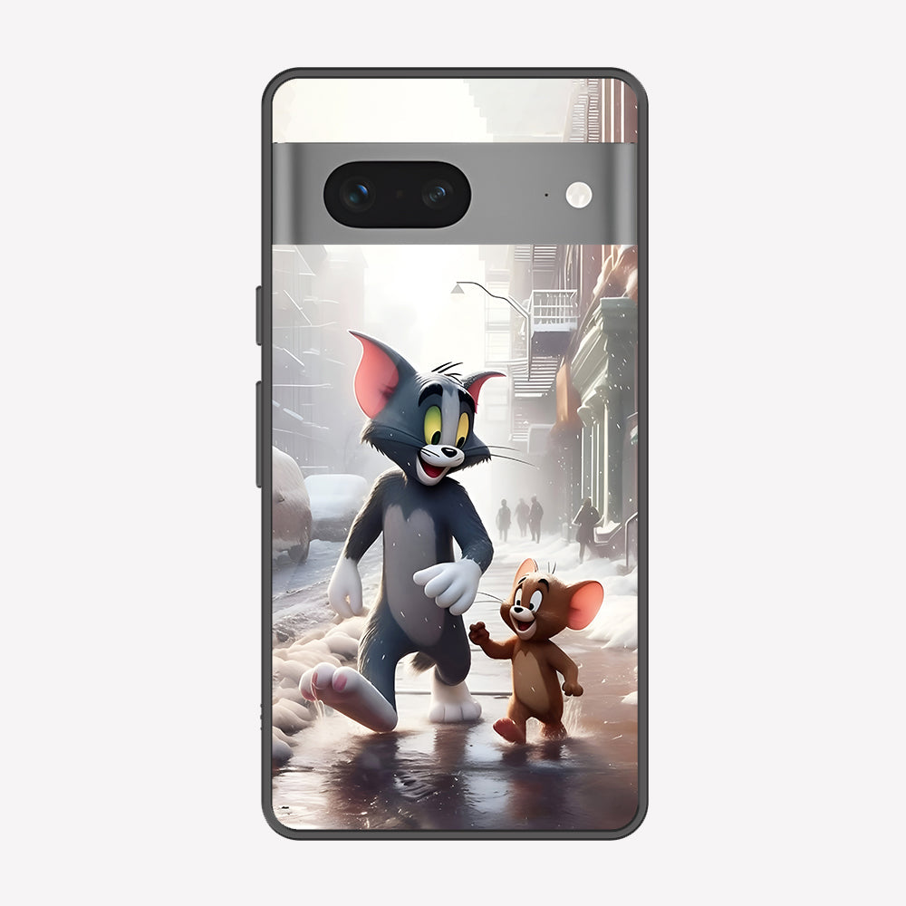 Google Pixel 7 Cover - Tom & Jerry Series - Premium Printed Metal soft Bumper shock Proof Case