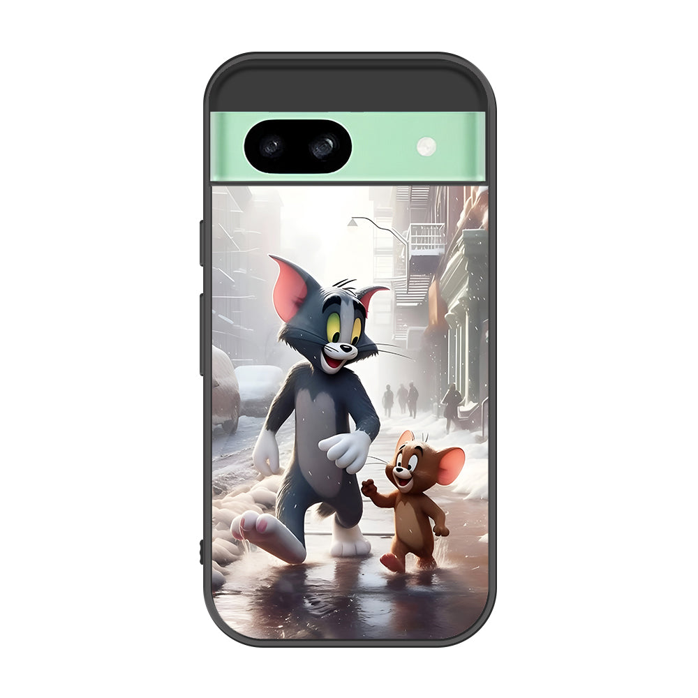 Google Pixel 8a Cover - Tom & Jerry Series - Premium Printed Metal soft Bumper shock Proof Case