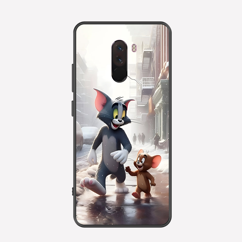 Xiaomi Pocophone F1 Cover - Tom & Jerry Series - Premium Printed Metal soft Bumper shock Proof Case